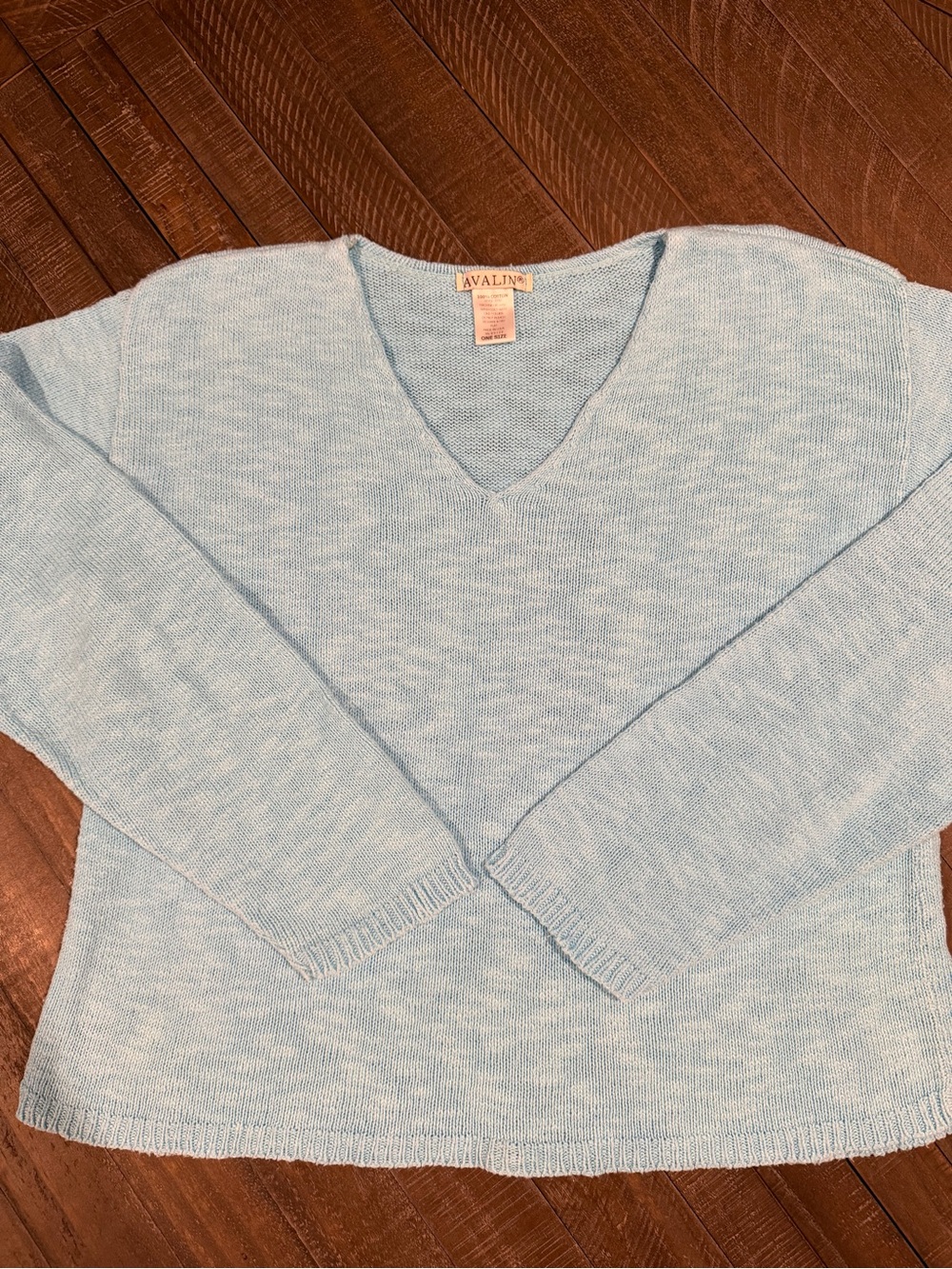 Light Blue V-Neck Women's Sweater